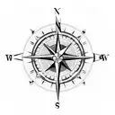 compass clock rose arrow tattoo design idea