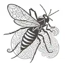 mosquito with CM initials tattoo design idea