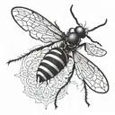 mosquito with CM initials tattoo design idea