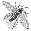 mosquito with CM initials tattoo design idea