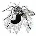 mosquito with CM initials tattoo design idea