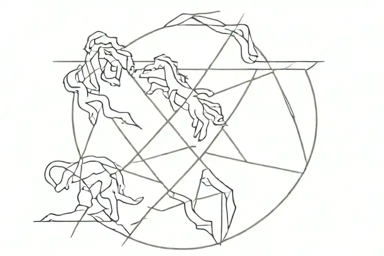 AVERY in the style of the four horsemen logo from the movie Now You See Me tattoo design idea