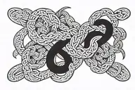 reef knot intertwined tattoo design idea