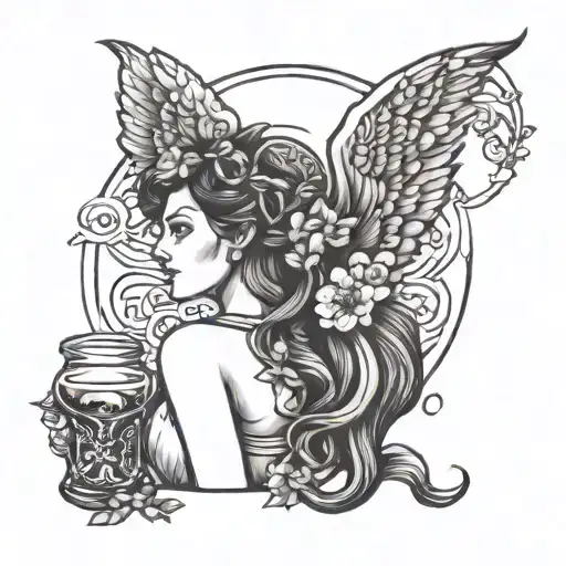 feminine stoic virtues: Courage, Temperance, Justice, and Wisdom. tattoo design idea