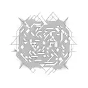 Create a tattoo featuring a maze with hidden symbols representing the complexity of ADHD in a dotwork style tattoo design idea