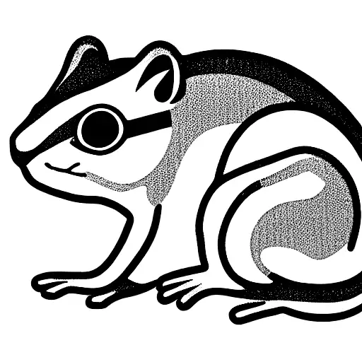 chipmunk cat frog separate tattoo design idea