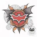 red Batman logo  tattoo design idea