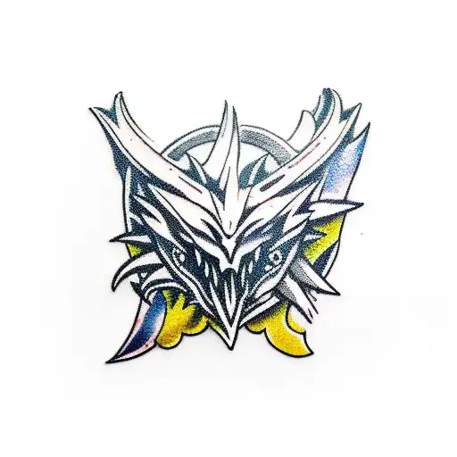 monster hunter world game tattoo design idea