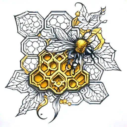 honeycomb pattern tattoo design idea