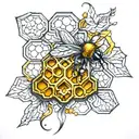 honeycomb pattern tattoo design idea