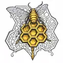 honeycomb pattern tattoo design idea