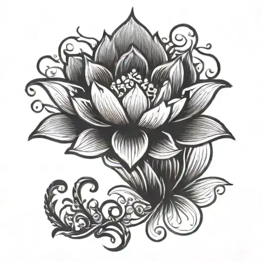 lotus buddhist karma symbol tattoo design idea