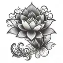 lotus buddhist karma symbol tattoo design idea