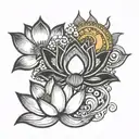 lotus buddhist karma symbol tattoo design idea