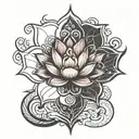 lotus buddhist karma symbol tattoo design idea