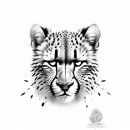 leaping cheetah tattoo design idea
