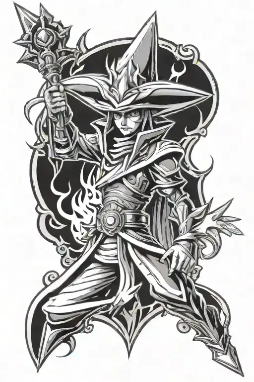 dark magician Yugioh tattoo design idea