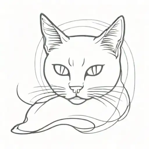 ghost cat  tattoo design idea
