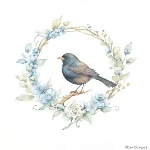 the song Blackbird by the Beatles  tattoo design idea