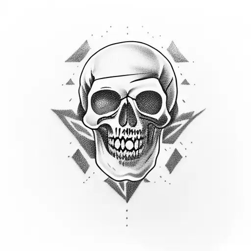 A face with some parts of greek philosopher and some parts of the zombie skull of the band Death tattoo design idea