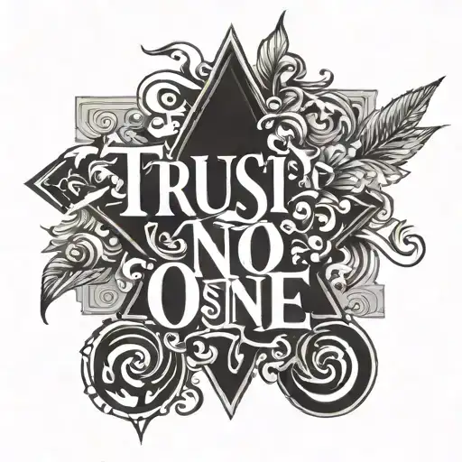 "Trust no one" lettering modern tattoo tattoo design idea