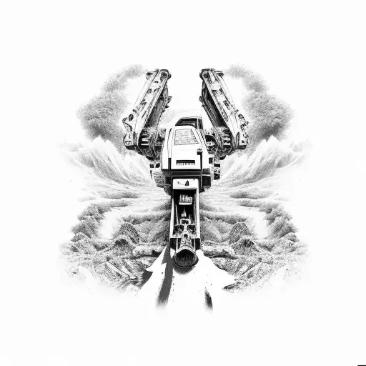 excavator hitachi tattoo design idea
