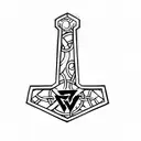 thor's hammer tattoo design idea
