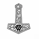 thor's hammer tattoo design idea