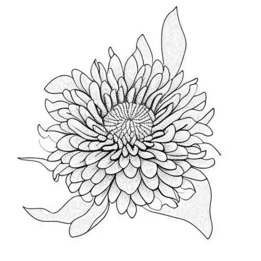 Small Chrysanthemum flower tattoo design idea