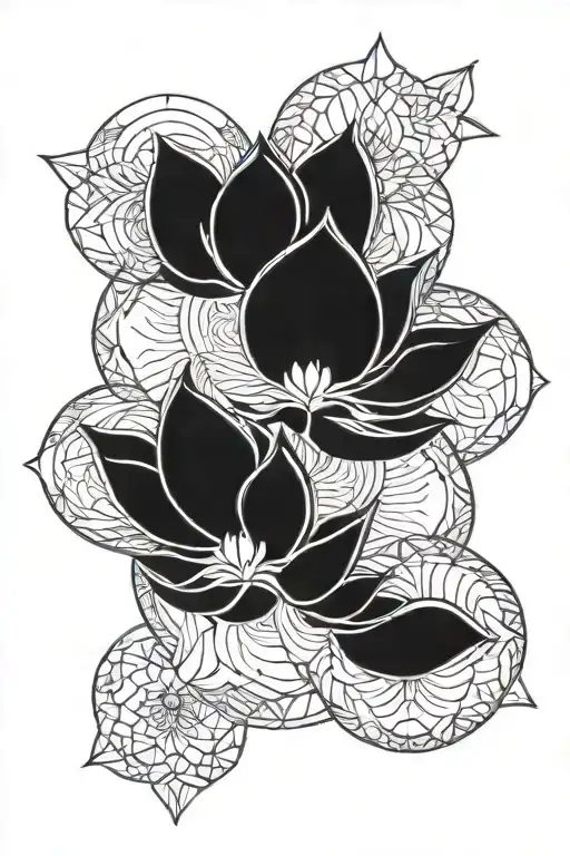 geo lotus with Mandela tattoo design idea