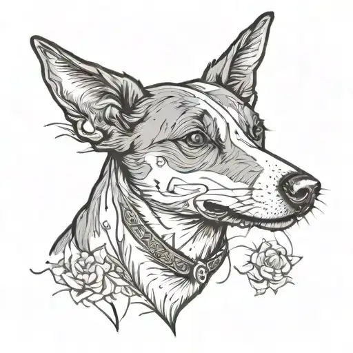 basenji tattoo design idea