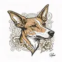 basenji tattoo design idea