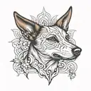 basenji tattoo design idea