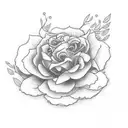 stopwatch with flowers as a memorial tattoo design idea
