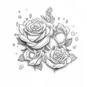 stopwatch with flowers as a memorial tattoo design idea