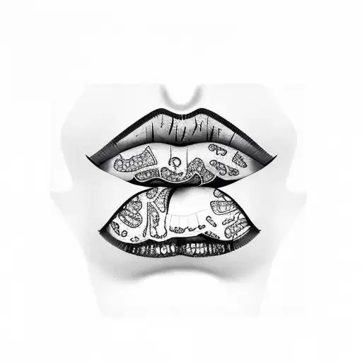 Lips Kiss tattoo design idea