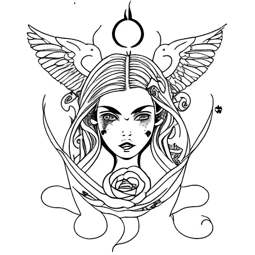 pretty lilith tattoo design idea