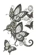 snake butterfly tattoo design idea