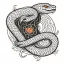 3:01, thin snake, VERITAS, AEQUITAS tattoo design idea