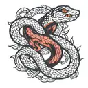 3:01, thin snake, VERITAS, AEQUITAS tattoo design idea