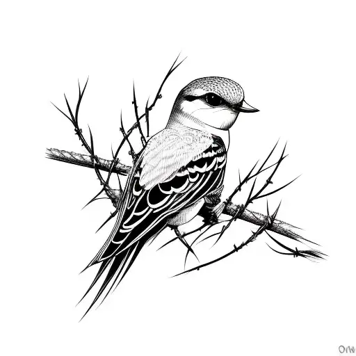 Scissor-tailed flycatcher on barbed wire fence oklahoma tattoo design idea