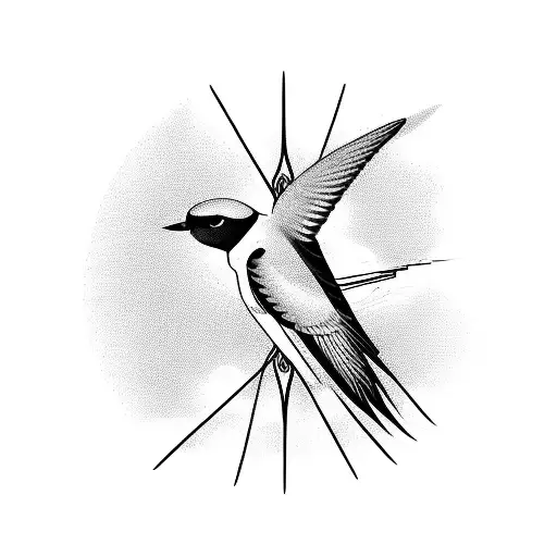 Scissor-tailed flycatcher on barbed wire tattoo design idea