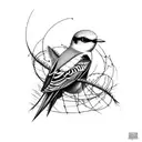 Scissor-tailed flycatcher on barbed wire fence oklahoma tattoo design idea