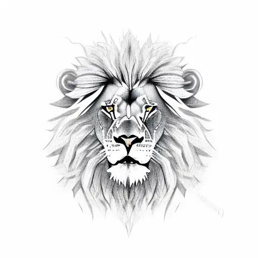 Lion and a writing that says WARRIOR with a crown tattoo design idea