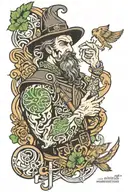 Irish and German Mythology Arm Sleeve tattoo design idea