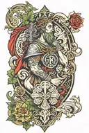 Irish and German Mythology Arm Sleeve tattoo design idea