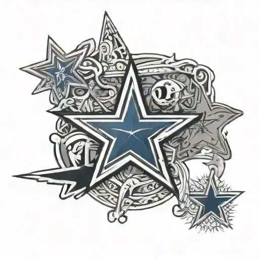 Dallas Cowboys logo surrounded by iconic tattoo design idea