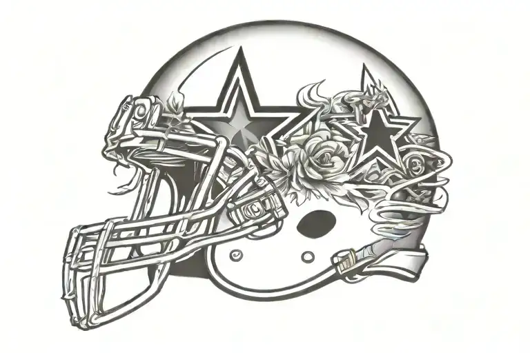 Dallas Cowboys football helmet tattoo design idea