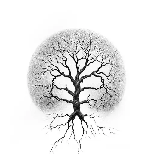  tree of life in lightning storm tattoo design idea