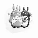 totoro walking on a piano tattoo design idea
